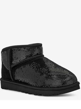 UGG Kids Black Sequin Mini Boot
